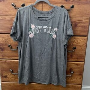 Torrid Grey Floral NY Tee